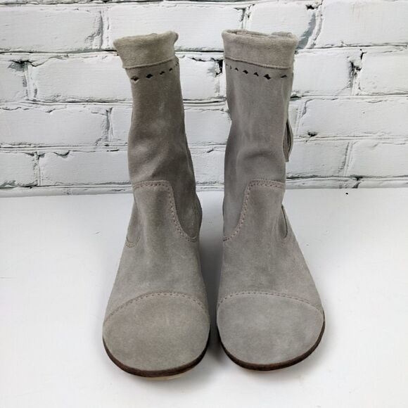 cloud footwear grey suede boots with tassle cork heel size 6 - Picture 3 of 10